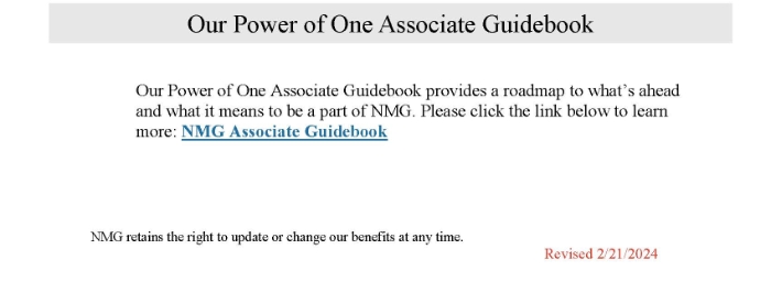 NMG Associate Guidebook